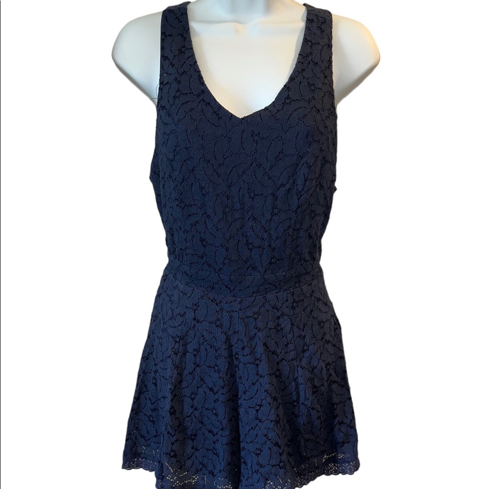 Hyfve navy blue NWT lace romper cross back medium